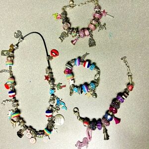 Colorful Charm Bracelets Set